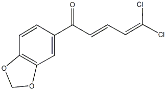 1-(1,3-benzodioxol-5-yl)-5,5-dichloro-2,4-pentadien-1-one Struktur