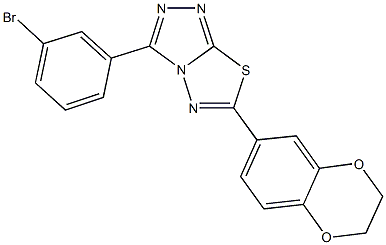 3-(3-bromophenyl)-6-(2,3-dihydro-1,4-benzodioxin-6-yl)[1,2,4]triazolo[3,4-b][1,3,4]thiadiazole Struktur