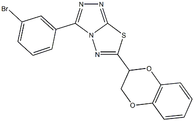 3-(3-bromophenyl)-6-(2,3-dihydro-1,4-benzodioxin-2-yl)[1,2,4]triazolo[3,4-b][1,3,4]thiadiazole Struktur