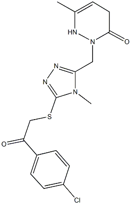 2-[(5-{[2-(4-chlorophenyl)-2-oxoethyl]sulfanyl}-4-methyl-4H-1,2,4-triazol-3-yl)methyl]-6-methyl-1,4-dihydro-3(2H)-pyridazinone Struktur