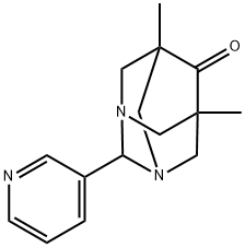 5,7-dimethyl-2-(3-pyridinyl)-1,3-diazatricyclo[3.3.1.1~3,7~]decan-6-one Struktur