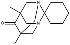 5,7-dimethyl-6-oxo-1,3-diazatricyclo[3.3.1.1~3,7~]decane-2-spiro-1'-cyclohexane Struktur