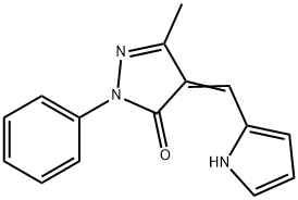 5-methyl-2-phenyl-4-(1H-pyrrol-2-ylmethylene)-2,4-dihydro-3H-pyrazol-3-one Struktur