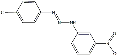 1-(4-chlorophenyl)-3-{3-nitrophenyl}-1-triazene Struktur