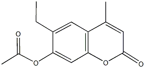 6-ethyl-4-methyl-2-oxo-2H-chromen-7-yl acetate Struktur