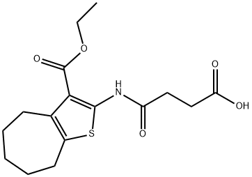 4-{[3-(ethoxycarbonyl)-5,6,7,8-tetrahydro-4H-cyclohepta[b]thien-2-yl]amino}-4-oxobutanoic acid Struktur