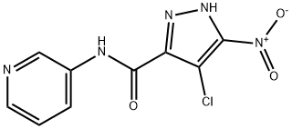 4-chloro-5-nitro-N-(3-pyridinyl)-1H-pyrazole-3-carboxamide Struktur