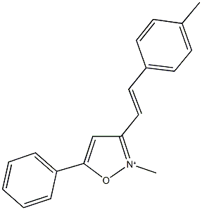 2-methyl-3-[2-(4-methylphenyl)vinyl]-5-phenylisoxazol-2-ium Struktur