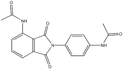 N-{4-[4-(acetylamino)-1,3-dioxo-1,3-dihydro-2H-isoindol-2-yl]phenyl}acetamide Struktur