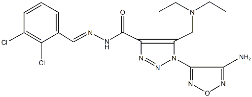 1-(4-amino-1,2,5-oxadiazol-3-yl)-N'-(2,3-dichlorobenzylidene)-5-[(diethylamino)methyl]-1H-1,2,3-triazole-4-carbohydrazide Struktur