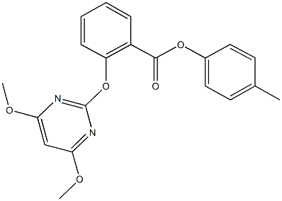 4-methylphenyl 2-[(4,6-dimethoxypyrimidin-2-yl)oxy]benzoate Struktur