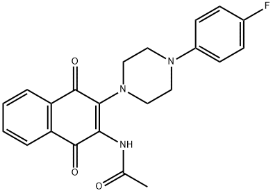 N-{3-[4-(4-fluorophenyl)-1-piperazinyl]-1,4-dioxo-1,4-dihydro-2-naphthalenyl}acetamide Struktur