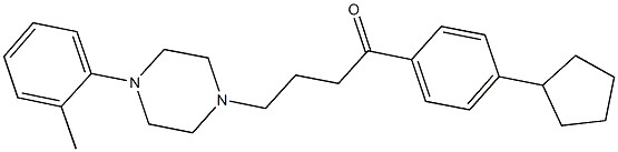 1-(4-cyclopentylphenyl)-4-[4-(2-methylphenyl)-1-piperazinyl]-1-butanone Struktur