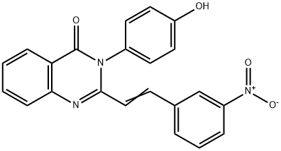 2-(2-{3-nitrophenyl}vinyl)-3-(4-hydroxyphenyl)-4(3H)-quinazolinone Struktur