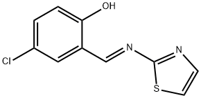 4-chloro-2-[(1,3-thiazol-2-ylimino)methyl]phenol Struktur