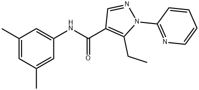 N-(3,5-dimethylphenyl)-5-ethyl-1-(2-pyridinyl)-1H-pyrazole-4-carboxamide Struktur