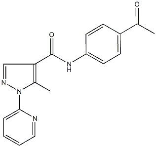 N-(4-acetylphenyl)-5-methyl-1-(2-pyridinyl)-1H-pyrazole-4-carboxamide Struktur