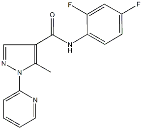 N-(2,4-difluorophenyl)-5-methyl-1-(2-pyridinyl)-1H-pyrazole-4-carboxamide Struktur