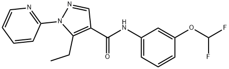 N-[3-(difluoromethoxy)phenyl]-5-ethyl-1-(2-pyridinyl)-1H-pyrazole-4-carboxamide Struktur