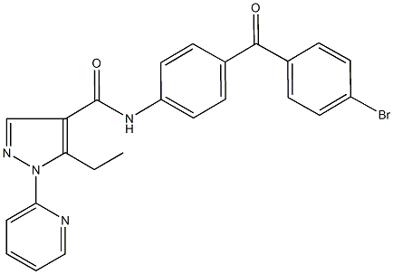 N-[4-(4-bromobenzoyl)phenyl]-5-ethyl-1-(2-pyridinyl)-1H-pyrazole-4-carboxamide Struktur