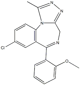 8-chloro-6-(2-methoxyphenyl)-1-methyl-4H-[1,2,4]triazolo[4,3-a][1,4]benzodiazepine Struktur