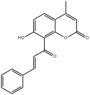 8-cinnamoyl-7-hydroxy-4-methyl-2H-chromen-2-one Struktur