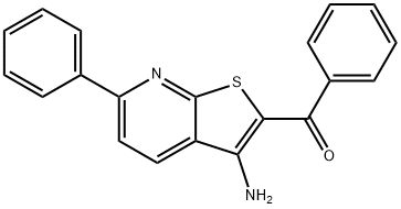 (3-amino-6-phenylthieno[2,3-b]pyridin-2-yl)(phenyl)methanone Struktur