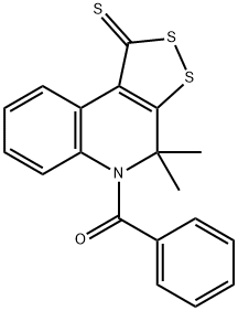 5-benzoyl-4,4-dimethyl-4,5-dihydro-1H-[1,2]dithiolo[3,4-c]quinoline-1-thione Struktur