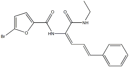 5-bromo-N-{1-[(ethylamino)carbonyl]-4-phenyl-1,3-butadienyl}-2-furamide Struktur