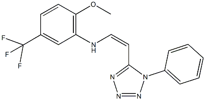 2-methoxy-N-[2-(1-phenyl-1H-tetraazol-5-yl)vinyl]-5-(trifluoromethyl)aniline Struktur