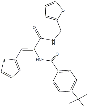 4-tert-butyl-N-[1-{[(2-furylmethyl)amino]carbonyl}-2-(2-thienyl)vinyl]benzamide Struktur