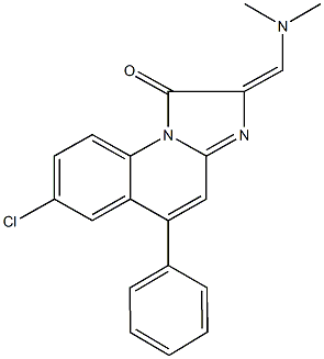 7-chloro-2-[(dimethylamino)methylene]-5-phenylimidazo[1,2-a]quinolin-1(2H)-one Struktur