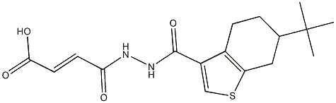 4-{2-[(6-tert-butyl-4,5,6,7-tetrahydro-1-benzothien-3-yl)carbonyl]hydrazino}-4-oxo-2-butenoic acid Struktur