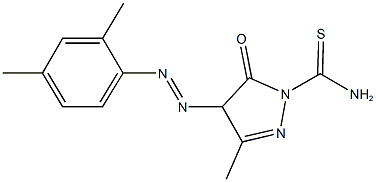 4-[(2,4-dimethylphenyl)diazenyl]-3-methyl-5-oxo-4,5-dihydro-1H-pyrazole-1-carbothioamide Struktur