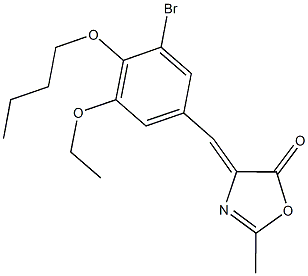 4-(3-bromo-4-butoxy-5-ethoxybenzylidene)-2-methyl-1,3-oxazol-5(4H)-one Struktur