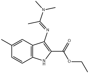 ethyl 3-{[1-(dimethylamino)ethylidene]amino}-5-methyl-1H-indole-2-carboxylate Struktur