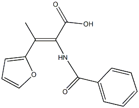 2-(benzoylamino)-3-(2-furyl)-2-butenoic acid Struktur