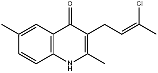 3-(3-chloro-2-butenyl)-2,6-dimethyl-4-quinolinol Struktur