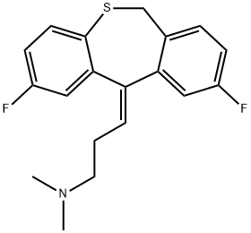 3-(2,9-difluorodibenzo[b,e]thiepin-11(6H)-ylidene)-N,N-dimethyl-1-propanamine Struktur