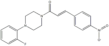 1-(2-fluorophenyl)-4-(3-{4-nitrophenyl}acryloyl)piperazine Struktur