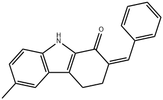 2-benzylidene-6-methyl-2,3,4,9-tetrahydro-1H-carbazol-1-one Struktur