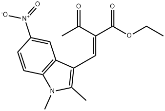 ethyl 2-acetyl-3-{5-nitro-1,2-dimethyl-1H-indol-3-yl}acrylate Struktur