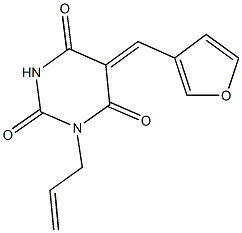 1-allyl-5-(3-furylmethylene)-2,4,6(1H,3H,5H)-pyrimidinetrione Struktur