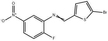 N-[(5-bromo-2-thienyl)methylene]-2-fluoro-5-nitroaniline Struktur