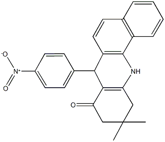 7-{4-nitrophenyl}-10,10-dimethyl-7,10,11,12-tetrahydrobenzo[c]acridin-8(9H)-one Struktur