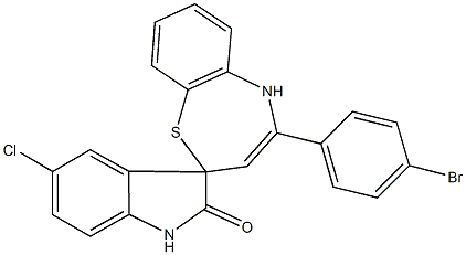 4-(4-bromophenyl)-5'-chloro-1',2,3',5-tetrahydrospiro([1,5]benzothiazepine-2,3'-[2'H]-indole)-2'-one Struktur