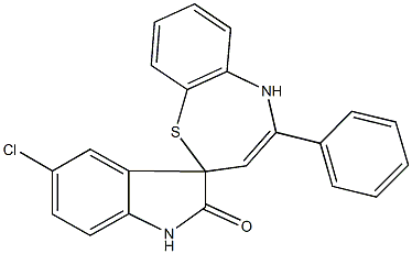 5'-chloro-4-phenyl-1',2,3',5-tetrahydrospiro([1,5]benzothiazepine-2,3'-[2'H]-indole)-2'-one Struktur