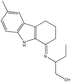 2-[(6-methyl-2,3,4,9-tetrahydro-1H-carbazol-1-ylidene)amino]-1-butanol Struktur