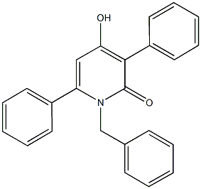 1-benzyl-4-hydroxy-3,6-diphenyl-2(1H)-pyridinone Struktur