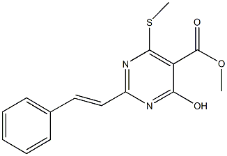 methyl 4-hydroxy-6-(methylsulfanyl)-2-(2-phenylvinyl)-5-pyrimidinecarboxylate Struktur